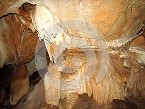 Cave growths inside the mountain