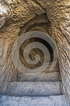 Cave in the Guge Dynasty Relics Scenic Area in Zhada County, Ali Prefecture, Tibet, China