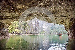 Cave in Halong bay, Vietnam