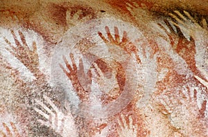 Cave with hand prints, cueva de las manos photo