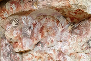 Cave with hand prints, cueva de las manos photo
