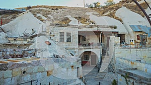 Cave hotel  built in rock formation in national park  Goreme,Cappadocia ,Turkey