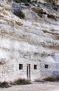 Cave house in Jorquera, Castilla-la-Mancha, Spain photo