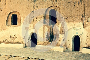 Cave house in matmata,Tunisia in the sahara desert
