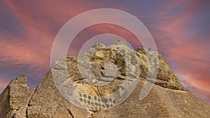 Cave Houses with Crimson Sky from Goreme Open Air Museum