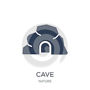 cave icon. Trendy flat vector cave icon on white background from