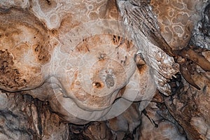 Cave of Inkaya ceiling and formations. Izmir, Turkey