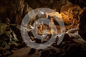 cave, with intricate formations and hidden chambers, revealing the mysteries of the underworld