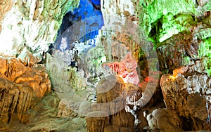 Cave on island, Ha_Long Bay, Vietnam photo