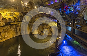 Cave in the Jiuxiang scenic region in Yunnan in China. Thee Jiuxiang caves area is near the Stone Forest of Kunming
