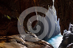 Cave with lake