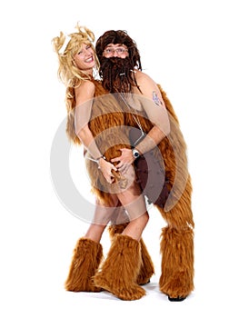 Cave man and cave woman