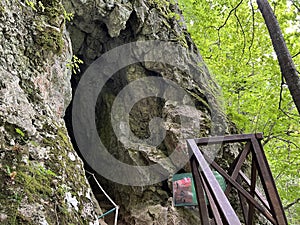 Cave of Maxim or The cave of the Haiduk Maxim in a Park forest Jankovac - Papuk nature park, Croatia