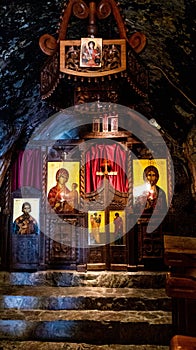 Cave monastery shrine in Podgorica, Montenegro photo