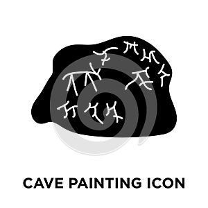 Cave painting icon vector isolated on white background, logo con