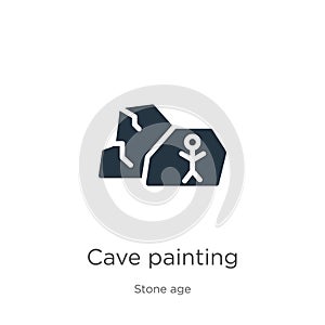 Cave painting icon vector. Trendy flat cave painting icon from stone age collection isolated on white background. Vector