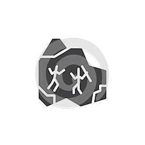 Cave painting vector icon