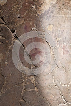 Cave paintings of Chiquita shelter. Villuercas geopark, Spain
