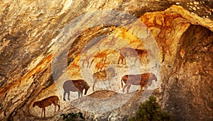 Cave Paintings Made by Early Homo Sapiens - Generative Ai