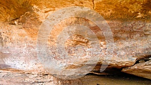 Cave paintings and petroglyphs in Amojjar Cave ,mauritania