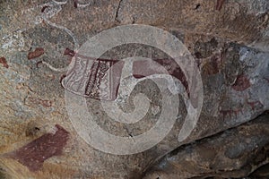 Cave paintings and petroglyphs Laas Geel near Hargeisa closeup Somalia