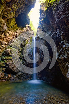 Cave of the partisans in the taleggio valley Brembana Bergamo Italy