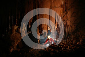 Cave passage with a caver