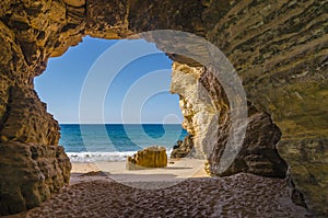 Cave at Praia do Beliche photo