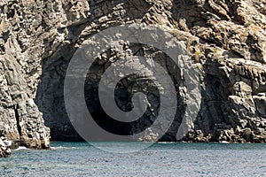 Cave at the Punto de buceo, Tenerife, Spain photo