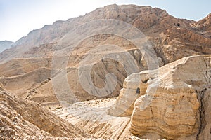 Cave in Qumran, where the dead sea scrolls were found