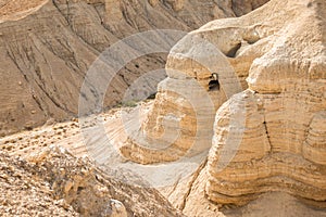 Cave in Qumran, where the dead sea scrolls were found