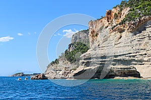 Cave in the rock between Kirish and Kemer Turkey, Mediterranean sea