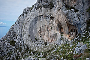 A cave in the rock with the sanctuary