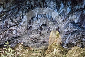 Cave showing stalactites and stalagmites