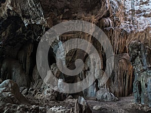 Cave and stalactite