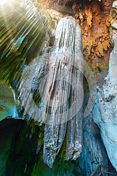 Cave stalactites and stalagmites