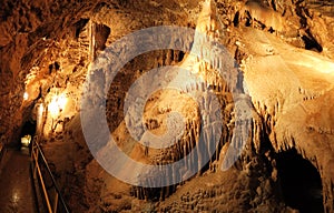 Cave stalagmite in undergorund