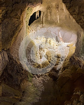 Cave stalagmites and stalactites Mineral Deposits