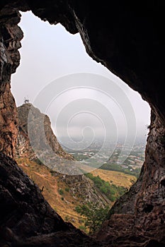 The cave on Sulayman-Too mountain in Osh city, Kyrgyzstan