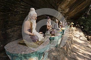 Cave temple in Thailand Asia with its stone statues one of the ancient Buddhist temples