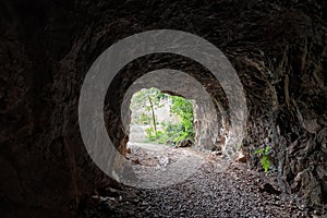 Cave tunnel to Tasik Cermin or Mirror Lake, Ipoh, Malaysia