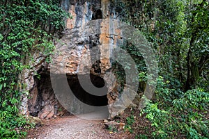 Cave tunnel to Tasik Cermin or Mirror Lake, Ipoh, Malaysia