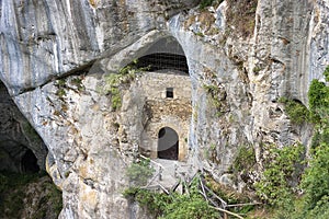 Cave under the castle Predjama in Slovenia