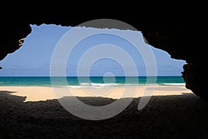 Cave in Varandinha Beach in Boa Vista, Cape Verde