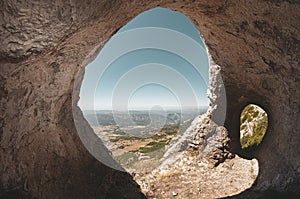 Cave with a view in Serra del Montsec, Ager