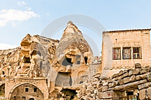 Cave Village Ruins Cappadocia Turkey