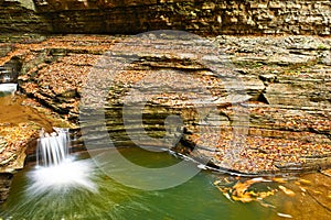 Cave waterfall at Watkins Glen state park