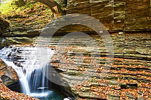 Cave waterfall at Watkins Glen state park