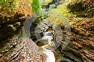 Cave waterfall at Watkins Glen state park