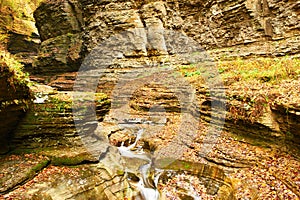 Cave waterfall at Watkins Glen state park